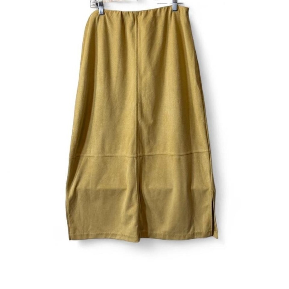 Vintage Gold Faux Suede‎ Maxi Skirt